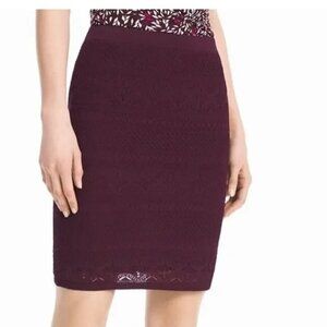 2/$30 White House Black Market Knitted Pencil Skirt Cabernet XSP #A0058